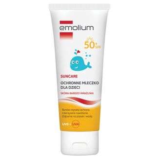 Emolium Suncare, ochronne mleczko dla dzieci od 1 roku życia, SPF 50+, 125 ml - zdjęcie produktu