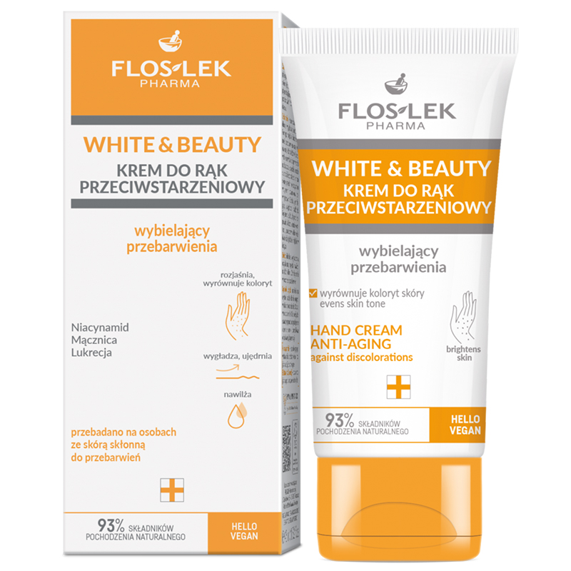Flos-Lek Pharma Floslek Pharma White & Beauty, krem do rąk przeciwstarzeniowy, 45 ml