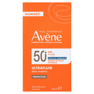 Avene Ultra Fluid Perfector Nude, bardzo wysoka ochrona, do skóry wrażliwej, SPF 50+, 50 ml - zdjęcie produktu