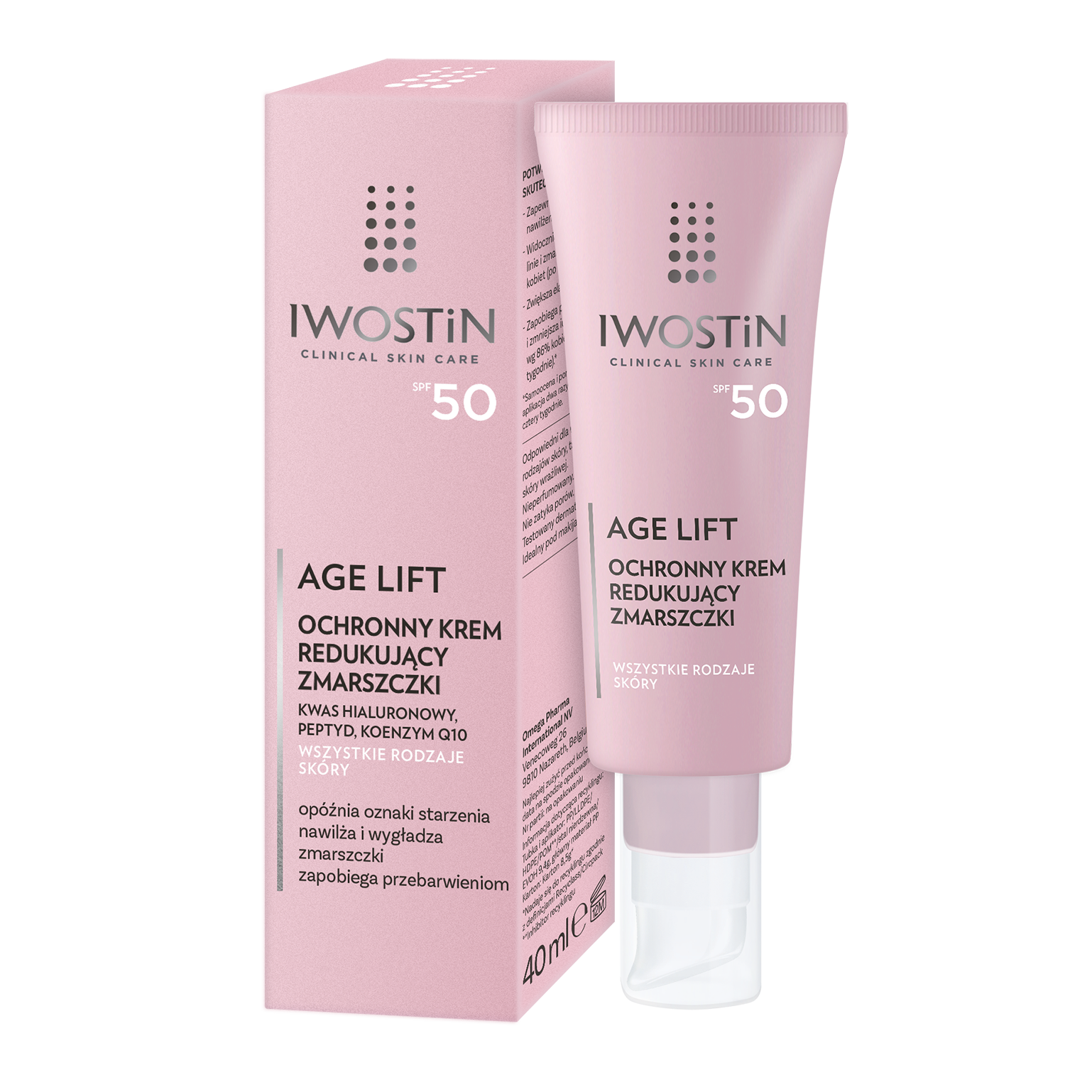 Iwostin Iwostin Age Lift, ochronny krem redukujący zmarszczki, SPF 50, 40 ml