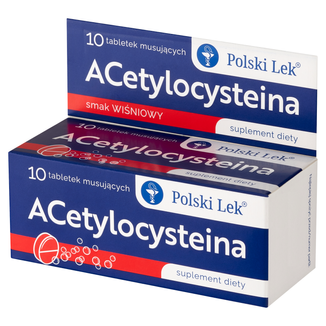 Acetylocysteina, smak wiśniowy, 10 tabletek musujących USZKODZONE OPAKOWANIE - zdjęcie produktu