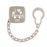 Canpol Babies, łańcuszek do smoczka, I Love Mummy, szary, 1 sztuka - miniaturka zdjęcia produktu