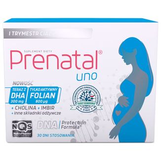 Prenatal Uno, 30 kapsułek + DHA, 30 kapsułek - zdjęcie produktu