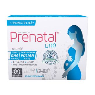 Prenatal Uno, 30 kapsułek + DHA, 30 kapsułek - zdjęcie produktu