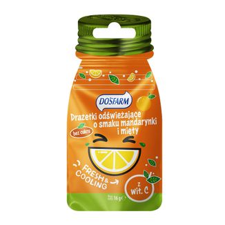Dosfarm Drażetki odświeżające z witaminą C, smak mandarynka i mięta, 16 g - zdjęcie produktu