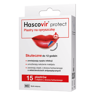 Hascovir Protect, plastry na opryszczkę, 15 sztuk - zdjęcie produktu