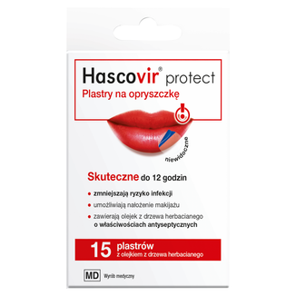 Hascovir Protect, plastry na opryszczkę, 15 sztuk - zdjęcie produktu