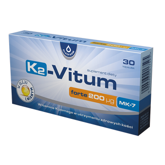 K2-Vitum Forte 200 µg, witamina K2 MK-7, 30 kapsułek USZKODZONE OPAKOWANIE - zdjęcie produktu