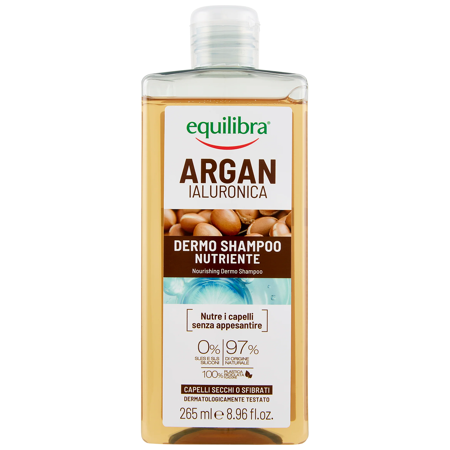 Nieznana Equilibra Argan, szampon odżywczy, argan i kwas hialuronowy, 265 ml