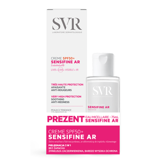 Zestaw SVR Sensifine AR, krem ochronny SPF 50+, 40 ml + Eau Micellaire, kojąca woda micelarna, 75 ml gratis - zdjęcie produktu