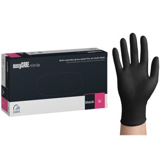 EasyCare Nitrile, rękawice nitrylowe, niejałowe, bezpudrowe, czarne, rozmiar S, 100 sztuk - zdjęcie produktu