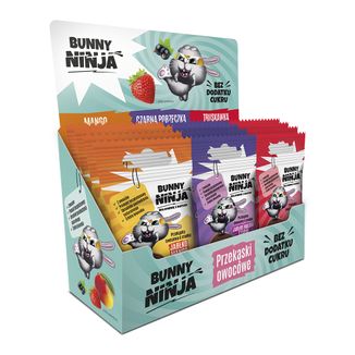 Bunny Ninja Rolls Mix, przekąska owocowa, mix smaków, 15 g x 18 sztuk - zdjęcie produktu