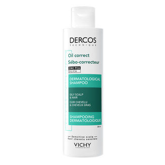 Vichy Dercos Oil Correct, szampon normalizujący, włosy prztłuszczające się, 200 ml - zdjęcie produktu