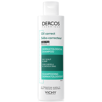 Vichy Dercos Oil Correct, szampon normalizujący, włosy prztłuszczające się, 200 ml - zdjęcie produktu