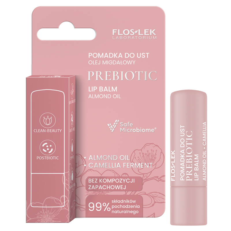 Flos-Lek Floslek Laboratorium Prebiotic, Lippenstift, Öl Mandel, 4 g