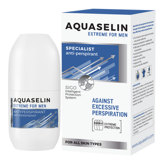 Aquaselin Extreme for Men, specjalistyczny antyperspirant przeciw nadmiernej potliwości, roll-on, 50 ml - zdjęcie produktu