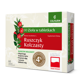 Zioła w tabletkach Ruszczyk Kolczasty, 60 tabletek powlekanych - zdjęcie produktu