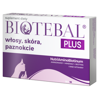 Biotebal Plus Włosy Skóra Paznokcie, 30 tabletek + 10 tabletek gratis - zdjęcie produktu
