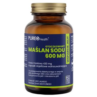 Pureo Health Otoczkowany Maślan Sodu 600 mg, 60 kapsułek - zdjęcie produktu