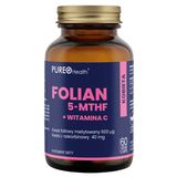 Pureo Health Folian 5-MTHF + Witamina C, 60 kapsułek - miniaturka zdjęcia produktu
