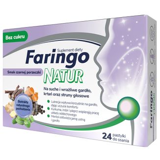 FaringoNatur, pastylki do ssania, smak czarnej porzeczki, 24 sztuki KRÓTKA DATA - zdjęcie produktu
