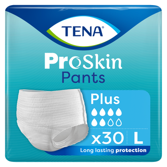Tena Pants ProSkin Plus, majtki chłonne, rozmiar L, 100-135 cm, 30 sztuk Tena Pants ProSkin Plus, majtki chłonne, rozmiar L, 100-135 cm, 30 sztuk - zdjęcie produktu