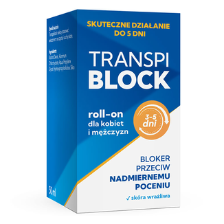 Transpiblock, bloker przeciw nadmiernemu poceniu, roll-on, 50 ml - zdjęcie produktu