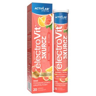 Activlab Pharma Electrovit Skurcz, smak pomarańczowo-grejpfrutowy, 20 tabletek musujących - zdjęcie produktu