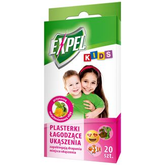 Expel Kids, plasterki łagodzące ukąszenia, 20 sztuk USZKODZONE OPAKOWANIE - zdjęcie produktu