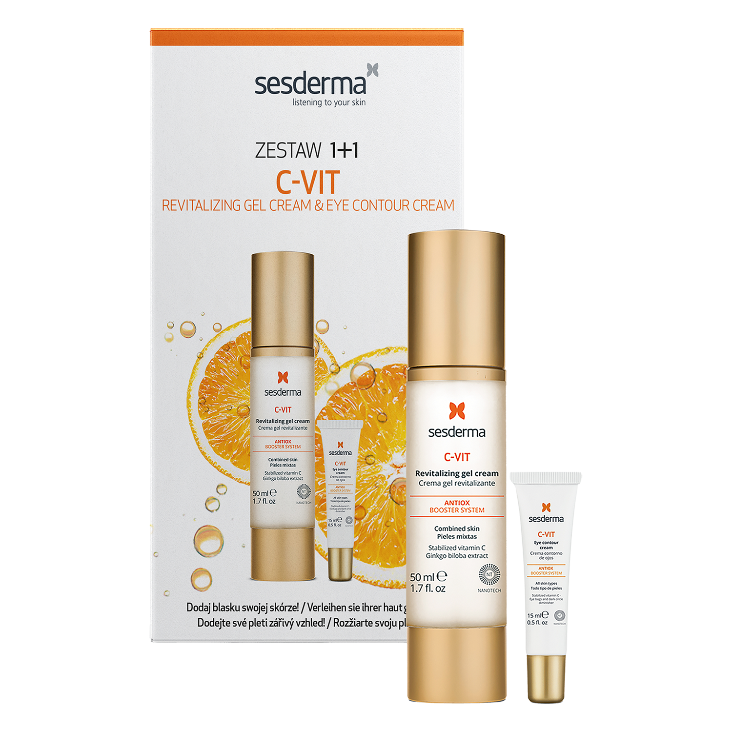 Nieznana Zestaw Sesderma C-Vit, rewitalizujący krem-żel, 50 ml + krem pod oczy, 15 ml