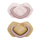 Canpol Babies, smoczek uspokajający, silikonowy, symetryczny, Gold, różowy, 6-18 miesięcy, 2 sztuki - miniaturka zdjęcia produktu