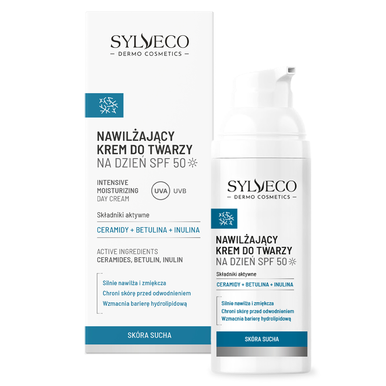 Nieznana Sylveco Dermo trockene Haut, feuchtigkeitsspendend Gesichtscreme für den Tag, SPF 50, 50 ml — Inhaltsstoffe und Bewertung