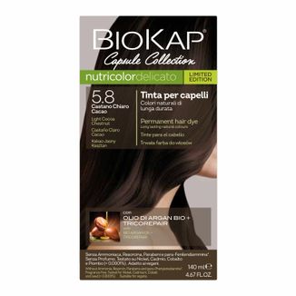 Biokap Nutricolor Delicato, farba koloryzująca do włosów, 5.8 kakao jasny kasztan, 140 ml - zdjęcie produktu
