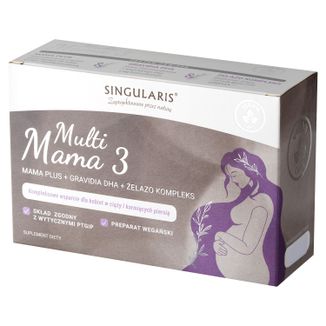Zestaw Singularis Superior Multi Mama 2, Mama Plus, 30 kapsułek + Gravidia DHA, 30 kapsułek + Żelazo, 30 kapsułek KRÓTKA DATA - zdjęcie produktu