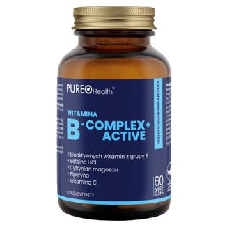 Pureo Health Witamina B-Complex + Active, 60 kapsułek - zdjęcie produktu