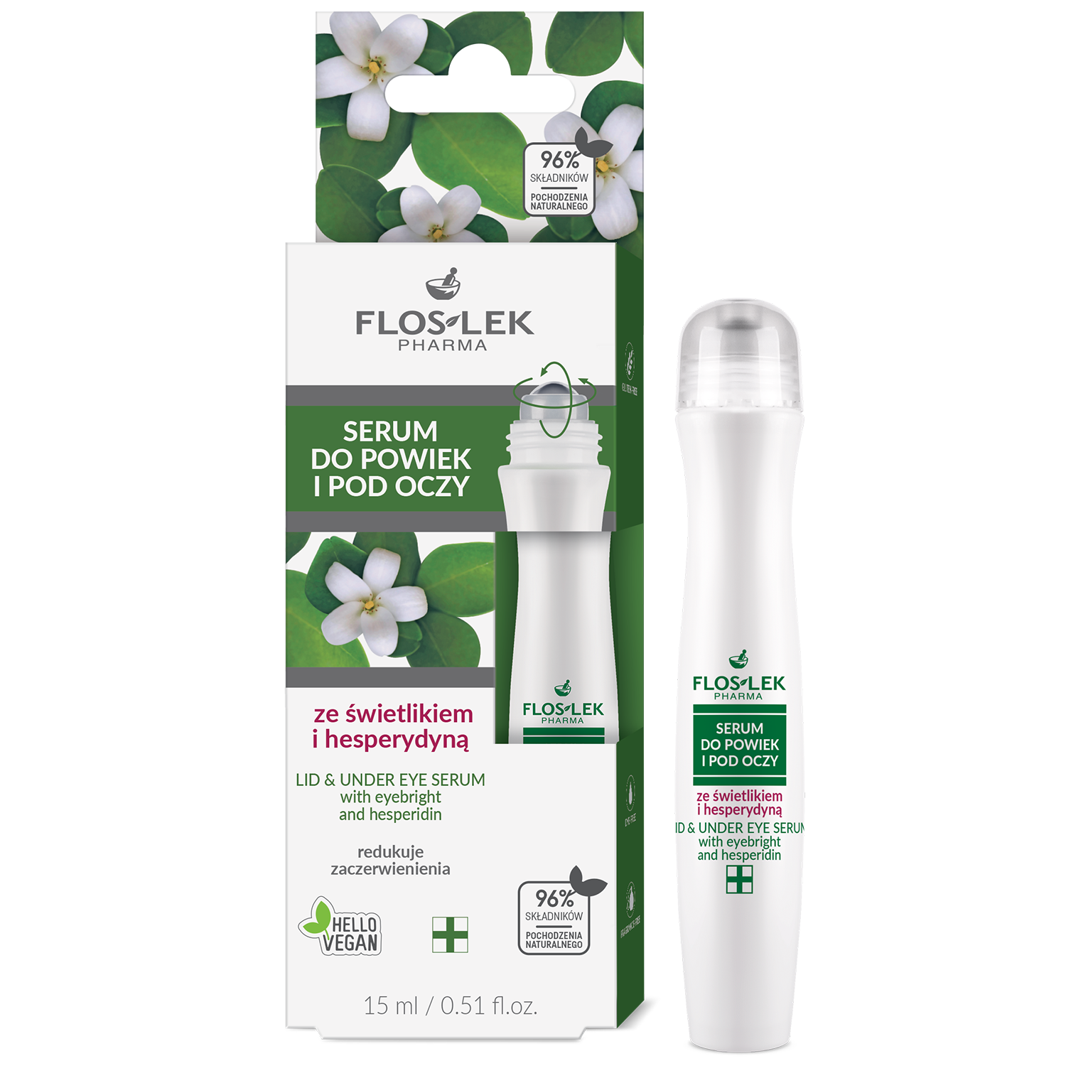 Flos-Lek Laboratorium Floslek Pharma, serum do powiek i pod oczy ze świetlikiem i hesperydyną, 15 ml