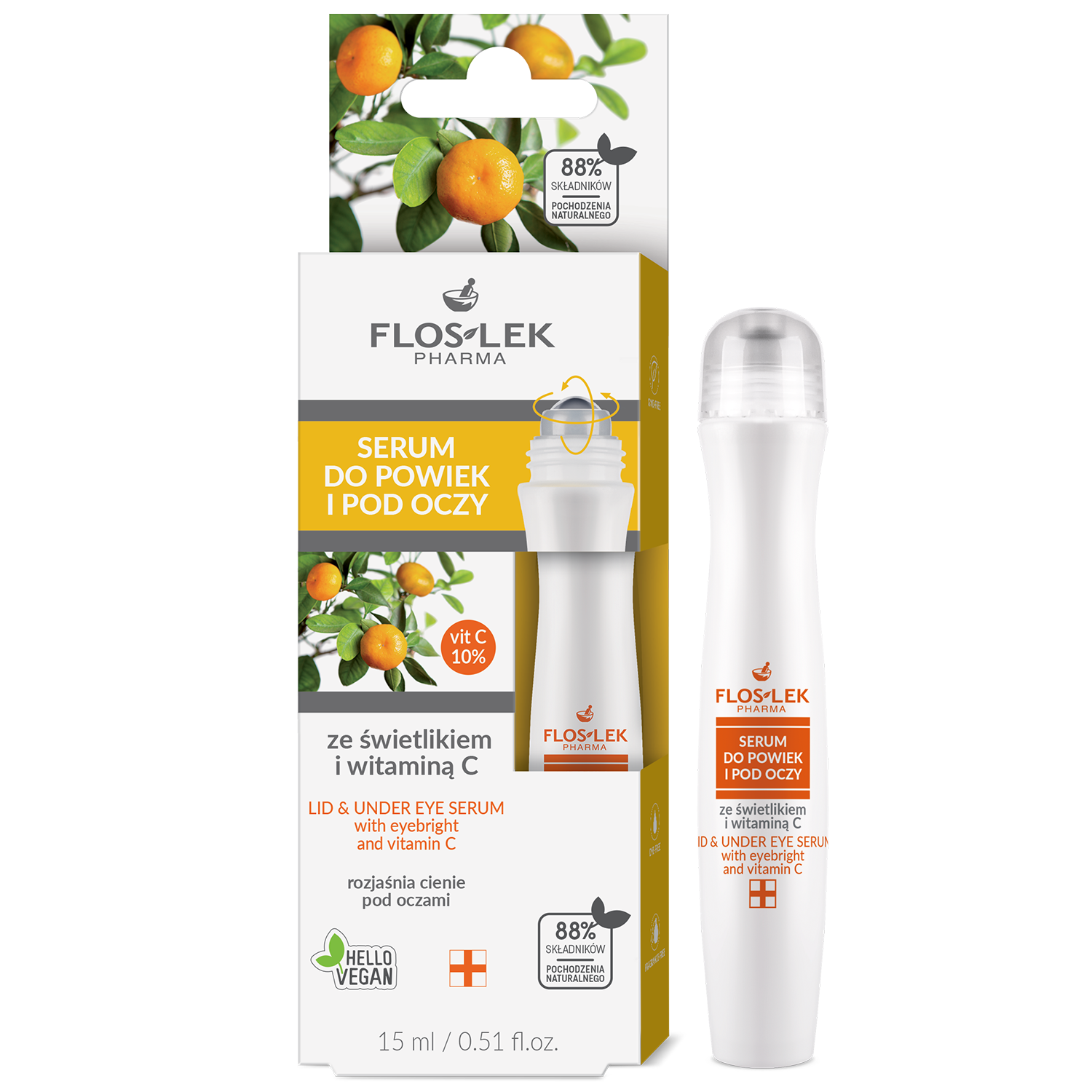 Flos-Lek Floslek Pharma, serum für die Lider und für die Augenpartie mit Augentrost und Vitamin C, 15 ml — Inhaltsstoffe und Bewertung