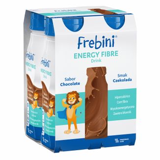 Frebini Energy Fibre Drink, preparat odżywczy dla dzieci powyżej 1 roku, smak czekoladowy, 4 x 200 ml Frebini Energy Fibre Drink, preparat odżywczy dla dzieci powyżej 1 roku, smak czekoladowy, 4 x 200 ml - zdjęcie produktu
