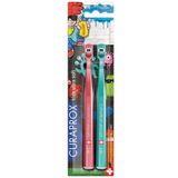 Curaprox Kids Duo Graffiti, szczoteczka do zębów dla dzieci 4-12 lat, Ultra Soft, 2 sztuki - miniaturka zdjęcia produktu