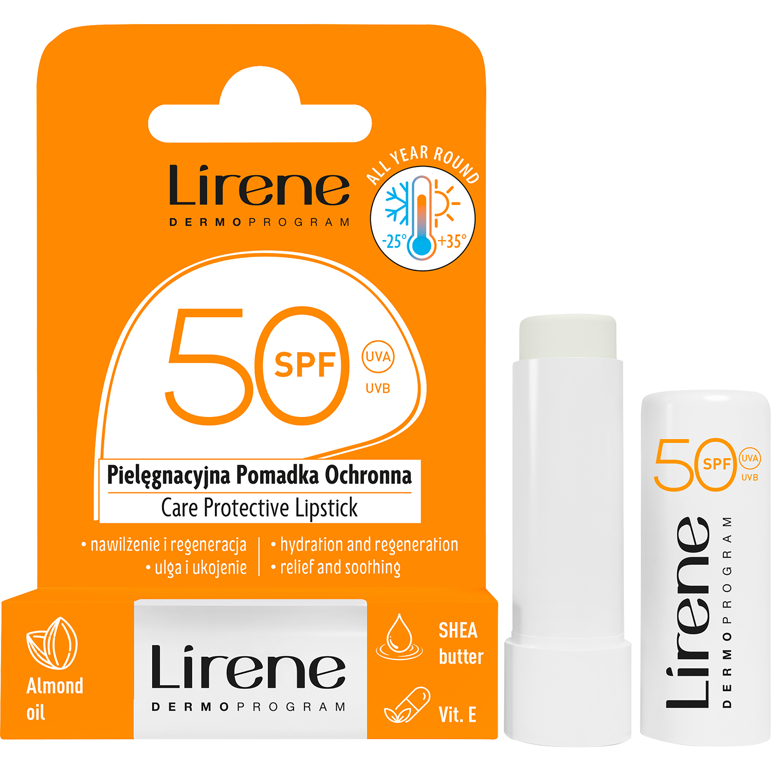 Lirene Lirene, Pflege Lippenstift schützend für die Lippen, SPF 50, 4,6 g — Inhaltsstoffe und Bewertung