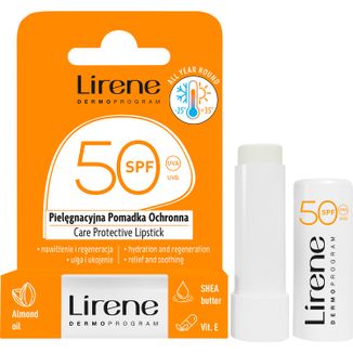 Lirene, pielęgnacyjna pomadka ochronna do ust, SPF 50, 4,6 g - zdjęcie produktu