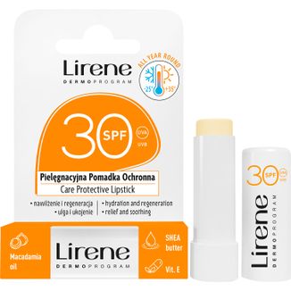 Lirene, pielęgnacyjna pomadka ochronna do ust, SPF 30, 4,6 g - zdjęcie produktu