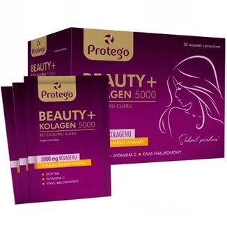 Protego Beauty+ Kolagen 5000, smak mango-ananas, 30 saszetek - zdjęcie produktu