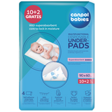 Canpol Babies, wielofunkcyjne jednorazowe podkłady higieniczne, superchłonne, 90 cm x 60 cm, 10 sztuk + 2 sztuki gratis - miniaturka zdjęcia produktu