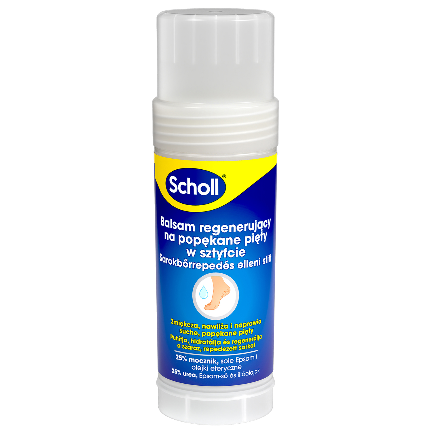Scholl Scholl, balsam-sztyft regenerujący na popękane pięty, 70 g — Składniki i ocena