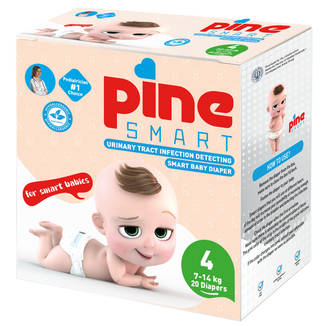 Pine Smart, pieluchy umożliwiające wykrycie infekcji dróg moczowych, rozmiar 4, maxi, 7-14 kg, 20 sztuk - zdjęcie produktu