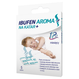 Ibufen Aroma Na Katar+, plastry aromatyczne, po 18 miesiącu życia, 5 sztuk USZKODZONE OPAKOWANIE - zdjęcie produktu