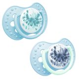 Lovi, smoczek uspokajający, silikonowy, dynamiczny, świecący w ciemności, Tie Dye, niebieski, Boy, 22/919, 6-18 miesięcy, 2 sztuki - miniaturka zdjęcia produktu
