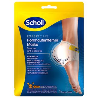 Scholl Expert Care, maska złuszczająca na pięty z kwasami AHA, 1 para - zdjęcie produktu