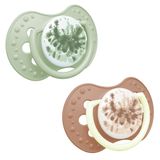 Lovi, smoczek uspokajający, silikonowy, dynamiczny, świecący w ciemności, Tie Dye, zielony, Girl, 22/919, 6-18 miesięcy, 2 sztuki - miniaturka zdjęcia produktu